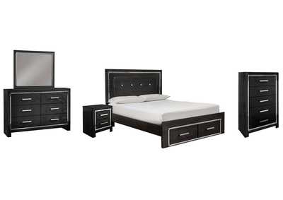 Image for Kaydell Queen Panel Bed with Storage with Mirrored Dresser, Chest and Nightstand