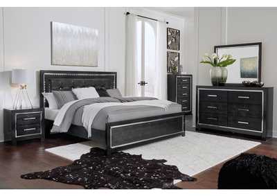 Kaydell King/California King Upholstered Panel Headboard Bed with Mirrored Dresser and 2 Nightstands,Signature Design By Ashley