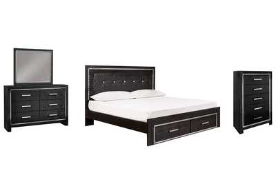 Image for Kaydell King Panel Bed with Storage with Mirrored Dresser and Chest