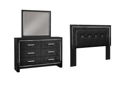 Image for Kaydell Queen/Full Upholstered Panel Headboard, Dresser and Mirror