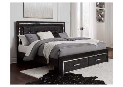 Kaydell King Panel Bed with Storage with Mirrored Dresser, Chest and 2 Nightstands,Signature Design By Ashley