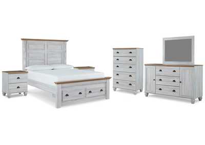 Image for Haven Bay Queen Panel Storage Bed, Dresser, Mirror, Chest and 2 Nightstands