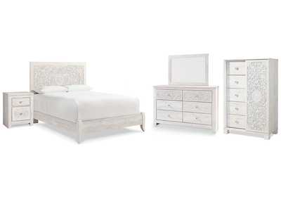 Image for Paxberry Queen Panel Bed with Mirrored Dresser, Chest and Nightstand