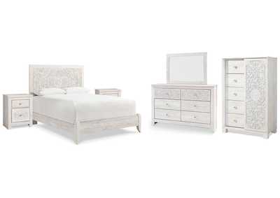 Image for Paxberry Queen Panel Bed with Mirrored Dresser, Chest and 2 Nightstands