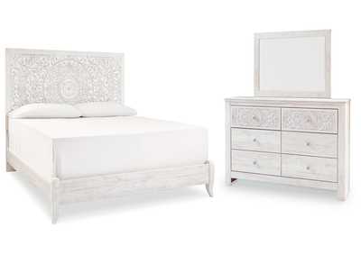 Image for Paxberry King Panel Bed with Mirrored Dresser