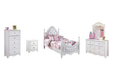 Image for Exquisite Twin Poster Bed with Mirrored Dresser, Chest and Nightstand