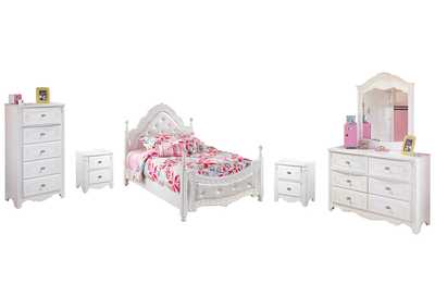 Image for Exquisite Full Poster Bed with Mirrored Dresser