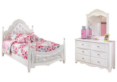Image for Exquisite Full Poster Bed with Mirrored Dresser