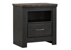 Image for Westinton Black/Brown One Drawer Night Stand