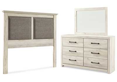 Cambeck King/California King Upholstered Panel Headboard with Mirrored Dresser,Signature Design By Ashley