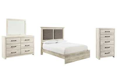 Image for Cambeck Queen Upholstered Panel Bed with Mirrored Dresser and Chest