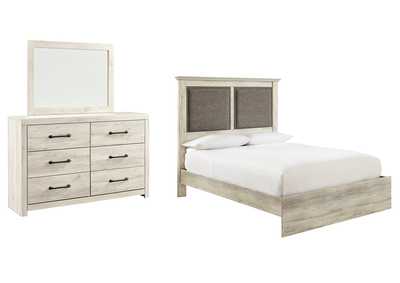 Image for Cambeck Queen Upholstered Panel Bed with Mirrored Dresser