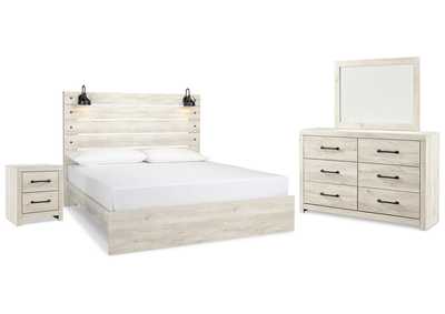 Image for Cambeck King Panel Bed with Mirrored Dresser and Nightstand