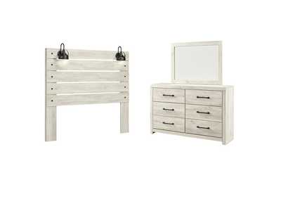 Image for Cambeck Queen Panel Headboard Bed with Mirrored Dresser