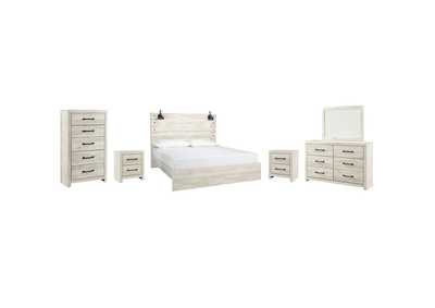 Image for Cambeck King Panel Bed with Mirrored Dresser, Chest and 2 Nightstands