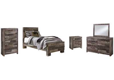 Image for Derekson Twin Panel Bed with Mirrored Dresser, Chest and Nightstand