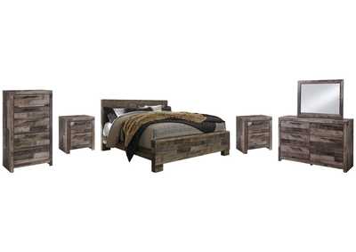 Image for Derekson King Panel Bed with Mirrored Dresser, Chest and 2 Nightstands
