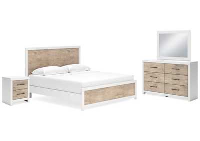 Image for Charbitt King Panel Bed with Mirrored Dresser and Nightstand