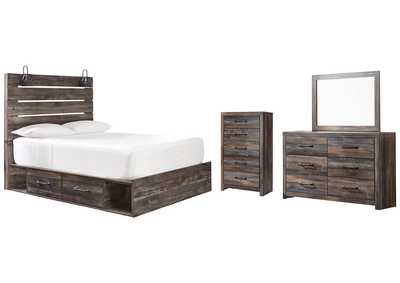 Drystan Twin Panel Bed with 2 Storage Drawers with Mirrored Dresser and Chest,Signature Design By Ashley
