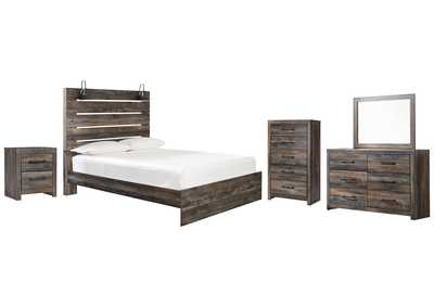 Image for Drystan Queen Panel Bed with Mirrored Dresser, Chest and Nightstand