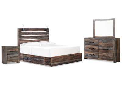 Image for Drystan Queen Panel Bed with Storage, Dresser and Mirror