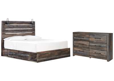 Drystan King Panel Bed with 4 Storage Drawers with Dresser,Signature Design By Ashley