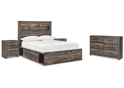 Drystan Twin Bookcase Bed with 2 sided Storage, Dresser and Nightstand