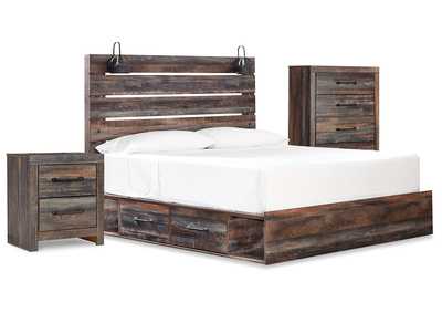 Image for Drystan Queen Panel Bed with Storage, Chest and Nightstand