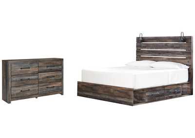 Drystan King Panel Bed with 2 Storage Drawers with Dresser,Signature Design By Ashley