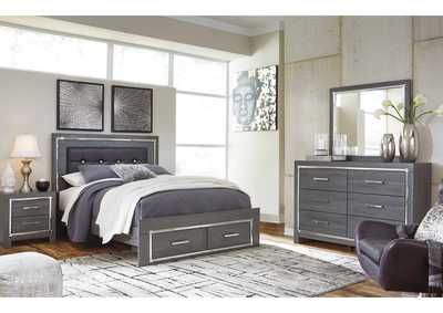 Image for Lodanna Queen Panel Bed with 2 Storage Drawers with Mirrored Dresser and 2 Nightstands