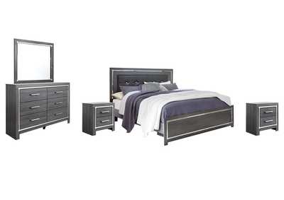 Image for Lodanna King Panel Bed with Mirrored Dresser and 2 Nightstands