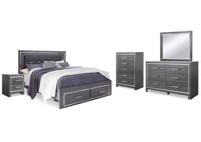 Image for Lodanna King Upholstered Storage Bed, Dresser, Mirror, Chest and 2 Nightstands