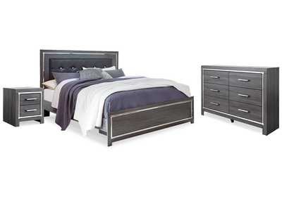 Image for Lodanna King Upholstered Panel Bed, Dresser and Nightstand
