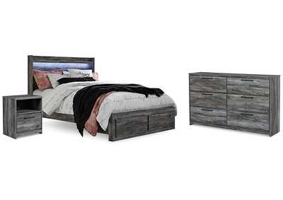 Baystorm Queen Panel Storage Bed, Dresser and Nightstand