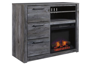Image for Baystorm Gray Media Chest w/Fireplace