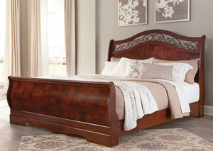 Image for Delianna Reddish Brown King Sleigh Bed