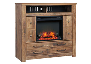 Image for Blaneville Brown Media Chest w/Fireplace Option