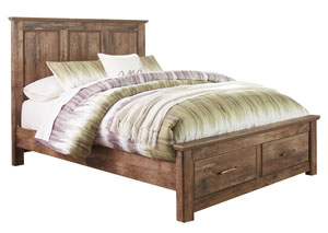 Image for Blaneville Brown Queen Storage Platform Bed