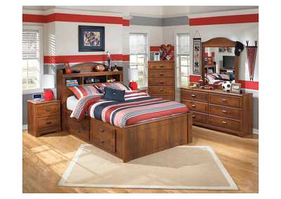 Image for Barchan Full Bookcase Bed w/ Storage, Dresser & Mirror