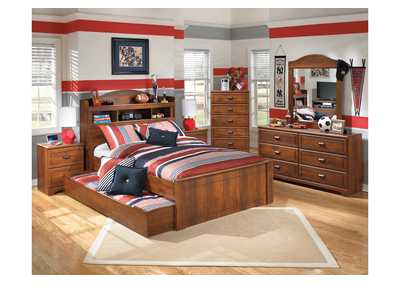 Image for Barchan Full Bookcase Bed w/ Trundle, Dresser & Mirror