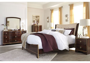 Image for Lenmara Reddish Brown Queen Upholstered Bed