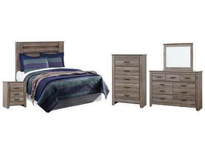 Zelen Full Panel Headboard Bed with Mirrored Dresser, Chest and Nightstand,Signature Design By Ashley