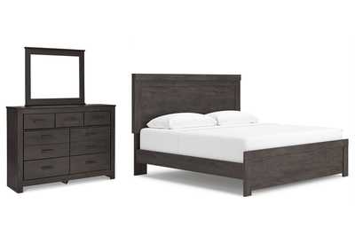 Image for Brinxton King Panel Bed with Mirrored Dresser