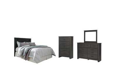 Image for Brinxton Queen/Full Panel Headboard Bed with Mirrored Dresser and Chest