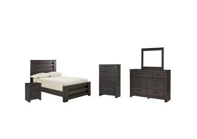 Image for Brinxton Full Panel Bed with Mirrored Dresser, Chest and Nightstand