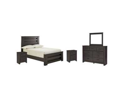 Image for Brinxton Full Panel Bed with Mirrored Dresser and 2 Nightstands