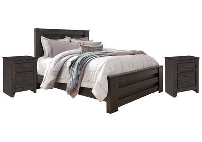 Brinxton Queen Panel Bed with 2 Nightstands,Signature Design By Ashley