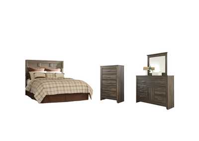 Image for Juararo Queen Panel Headboard Bed with Mirrored Dresser and Chest