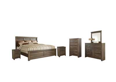 Image for Juararo Queen Panel Bed with Mirrored Dresser, Chest and 2 Nightstands