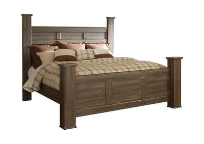 Juararo King Poster Bed with Mirrored Dresser, Chest and 2 Nightstands,Signature Design By Ashley